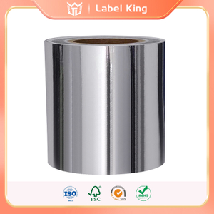  High Quality 38μm Coated Gloss Silver PET Label Sticker with 60g Glassine