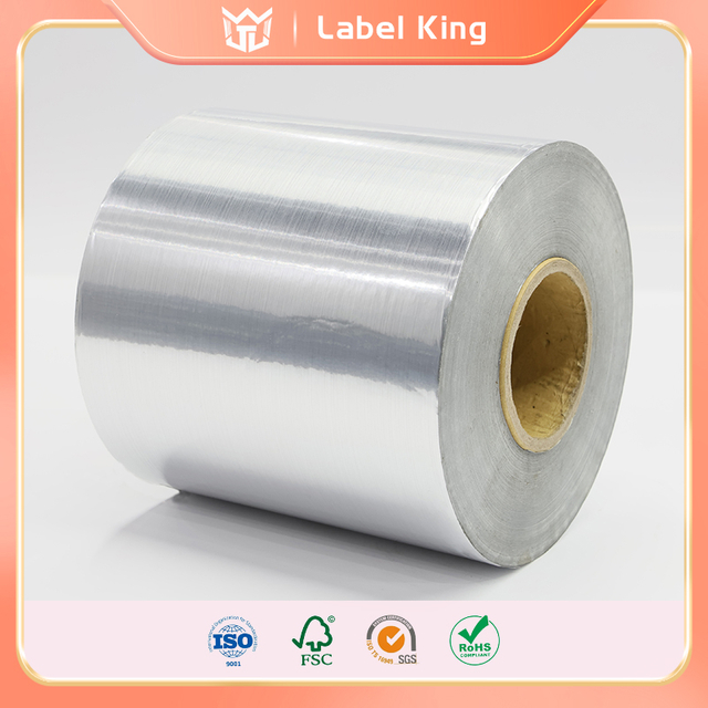 Luxurious 38μm Brushed Silver Label Stickers with 60g Glassine