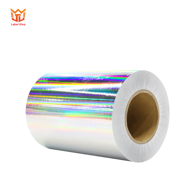 Rolls of pearl film label material prepared for die-cutting